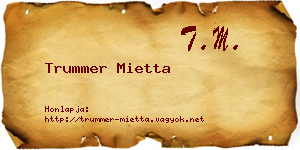 Trummer Mietta névjegykártya